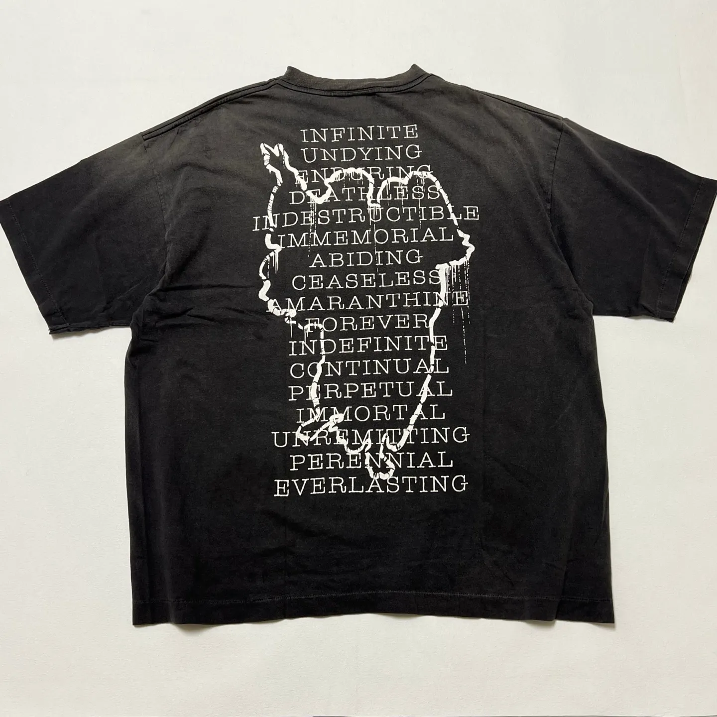 SAINT Mxxxxxx SS TEE/HOPE SPRING/BLK Jesus slogan retro distressed TEE, washed black S-XL, consistent with the original version, cylindrical side seam OE yarn fabric, garment dyeing, heavy wash water fading, bust bandage fading, correct version matching, original matching accessories, original level printing restoration